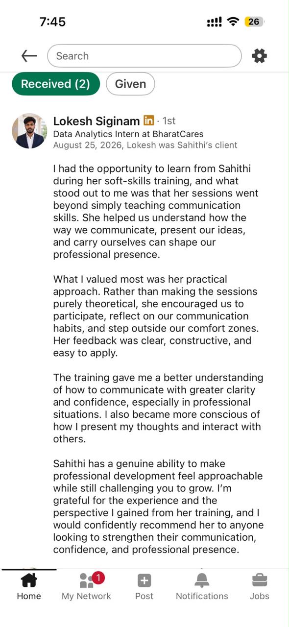 Participant feedback screenshot 4